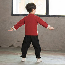 將圖片載入圖庫檢視器 包邮男童汉服中童装男小男孩民族风棉麻国风春款宝宝长袖套装
