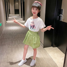 將圖片載入圖庫檢視器 包邮儿童套装2020夏季新款女童套装 中大童韩版印花T恤套装批发
