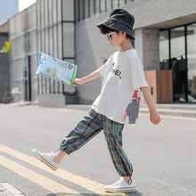 將圖片載入圖庫檢視器 男童夏装套装2020新款韩版儿童夏天短袖两件套帅气夏季童装衣服潮
