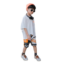 將圖片載入圖庫檢視器 儿童装男童夏装套装2020新款时尚中大童夏款男孩休闲短袖两件套潮
