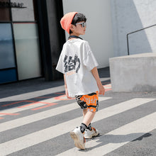 將圖片載入圖庫檢視器 儿童装男童夏装套装2020新款时尚中大童夏款男孩休闲短袖两件套潮

