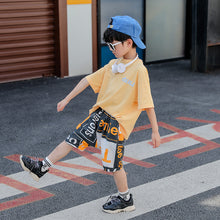 將圖片載入圖庫檢視器 儿童装男童夏装套装2020新款时尚中大童夏款男孩休闲短袖两件套潮
