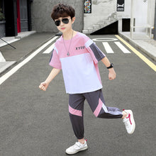 將圖片載入圖庫檢視器 【包邮】胖童男童夏装套装地摊新款中大童儿童男孩两件套帅气代发
