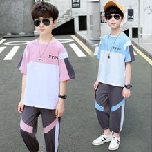 將圖片載入圖庫檢視器 【包邮】胖童男童夏装套装地摊新款中大童儿童男孩两件套帅气代发
