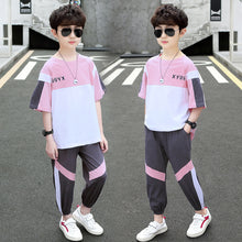 將圖片載入圖庫檢視器 【包邮】胖童男童夏装套装地摊新款中大童儿童男孩两件套帅气代发
