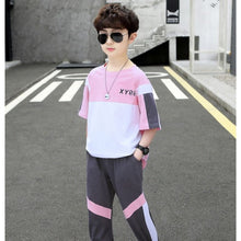 將圖片載入圖庫檢視器 【包邮】胖童男童夏装套装地摊新款中大童儿童男孩两件套帅气代发
